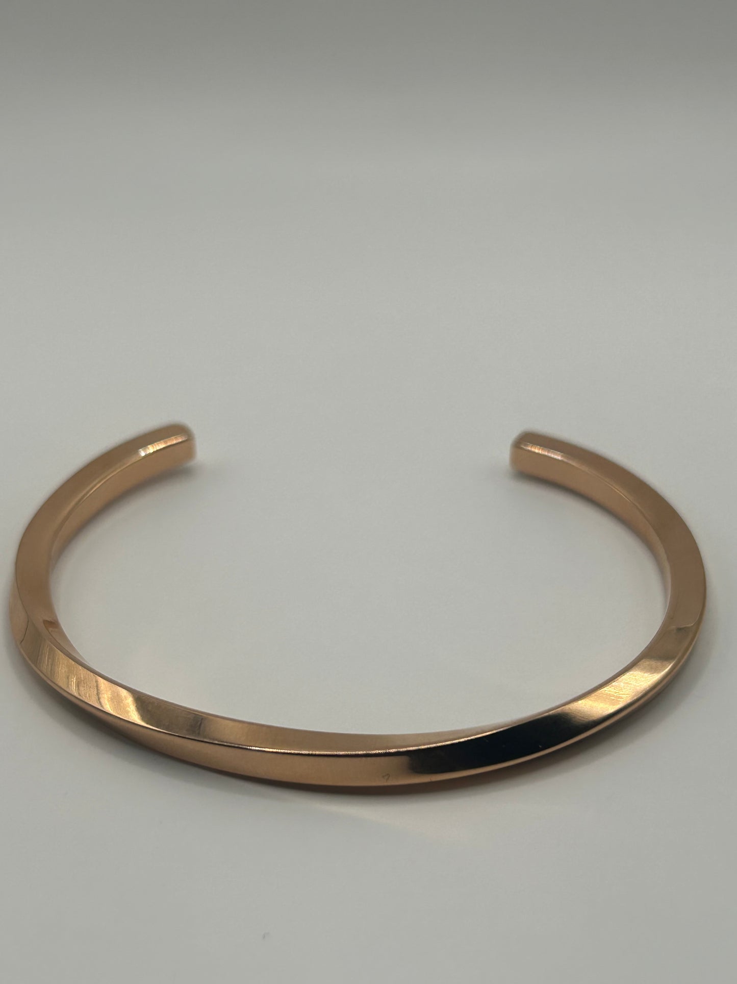OUJ Stainless Steel Mobius Cuff Bangle Rose Gold For Men 64 X 50MM