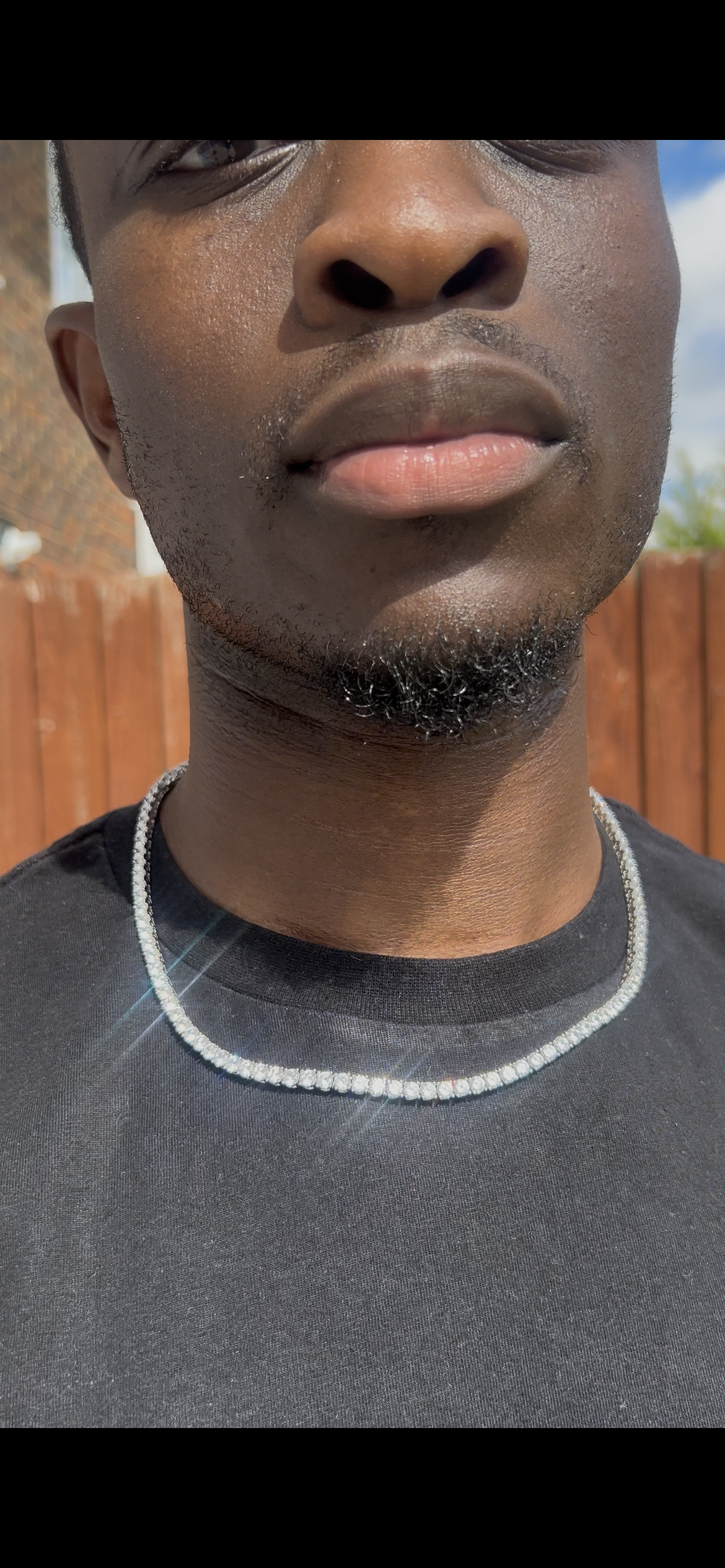 Silver Tennis Chain 18k gold plated cubic zirconia