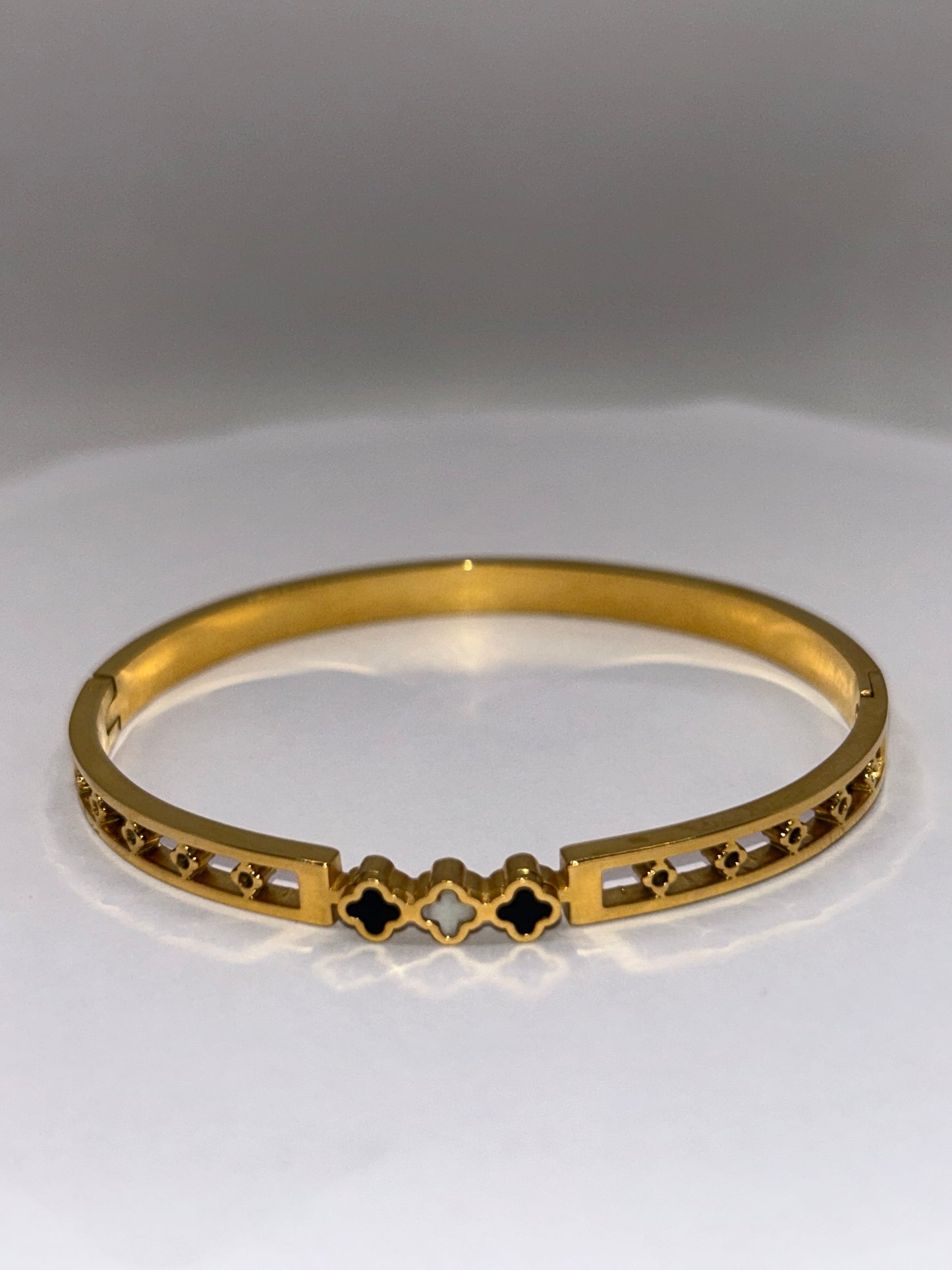 18k Gold Plated Four Leaf Clover Stainless Steel Lucky Bracelet