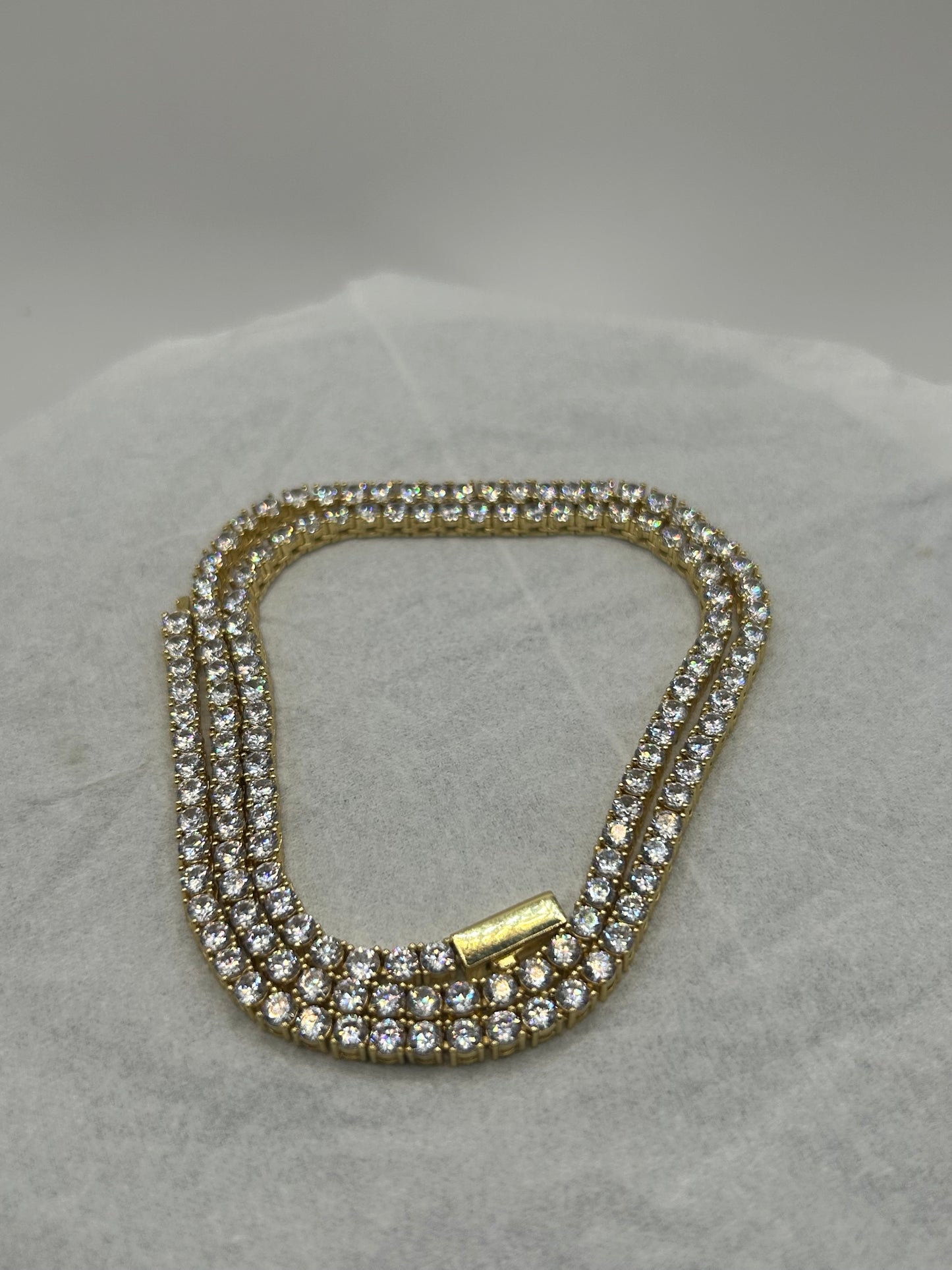 Iced out 14k gold plated gold tennis chain 4mm 20inch cubic zircon choker tennis necklace