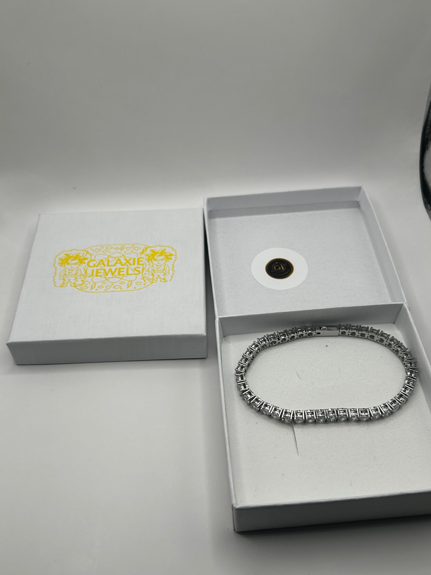 Silver tennis chain bracelet 4mm cubic zirconia style