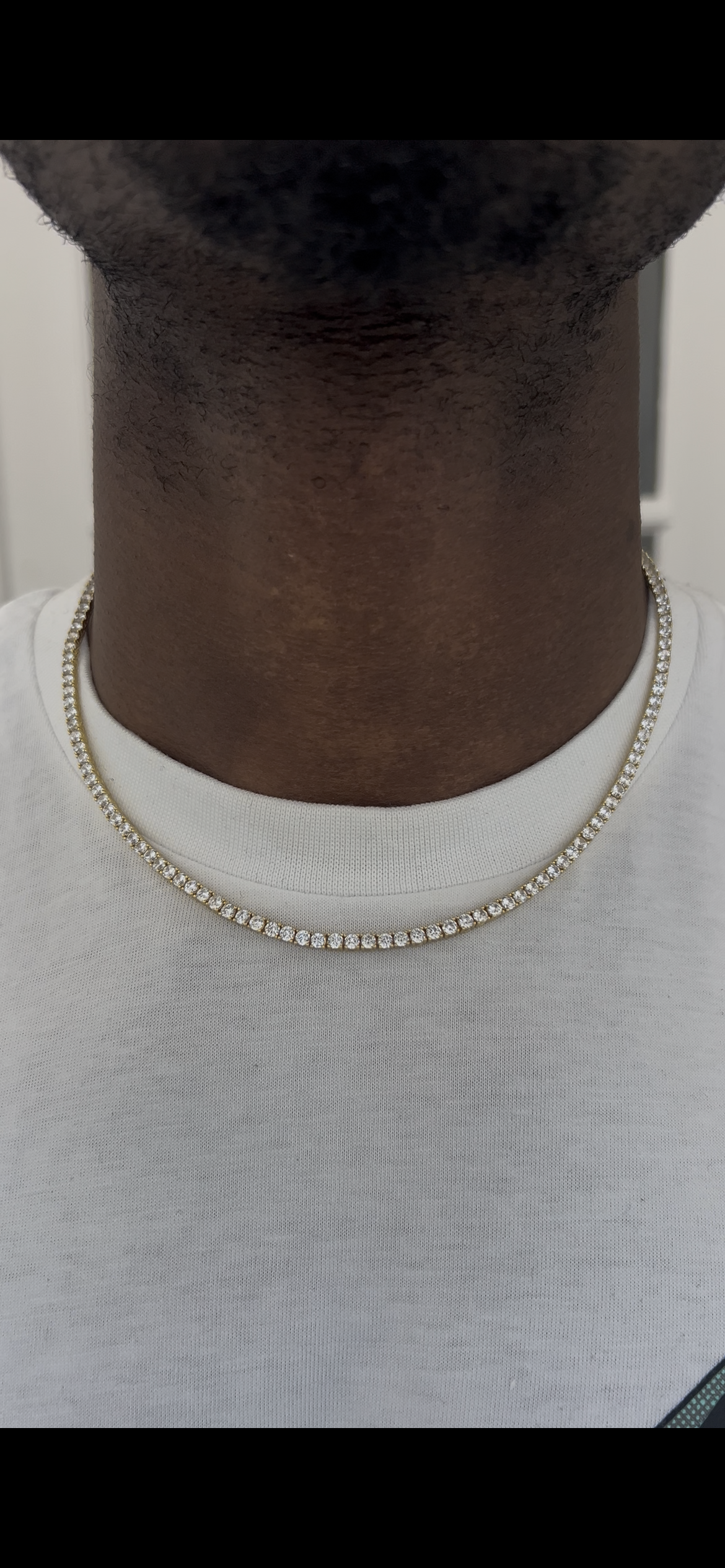 Iced out 14k gold plated gold tennis chain 3mm 18 cubic zircon choker tennis necklace
