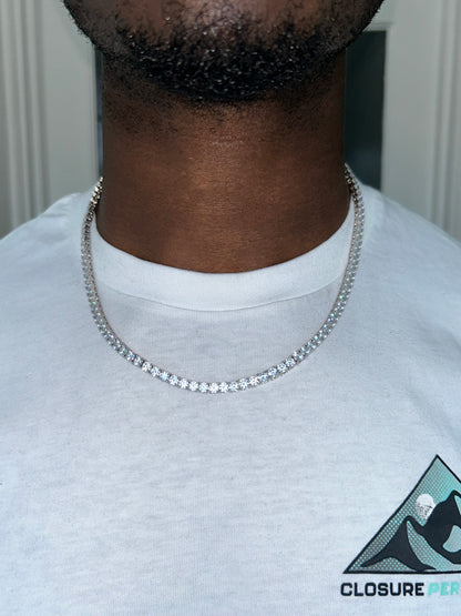 Silver Tennis Chain 18k gold plated cubic zirconia