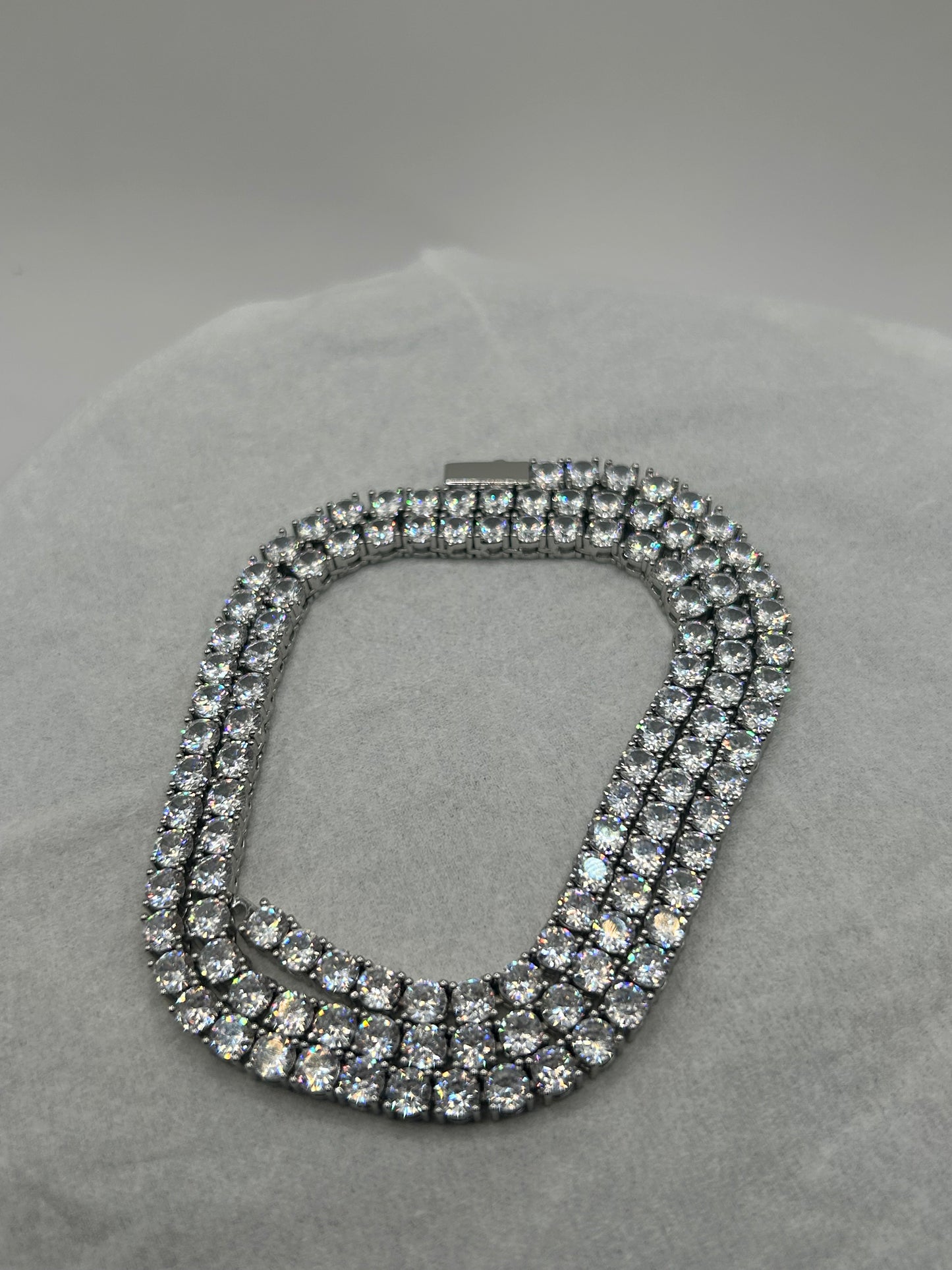 Iced out 14k gold plated silver tennis chain 4mm 20inch cubic zircon choker tennis necklace