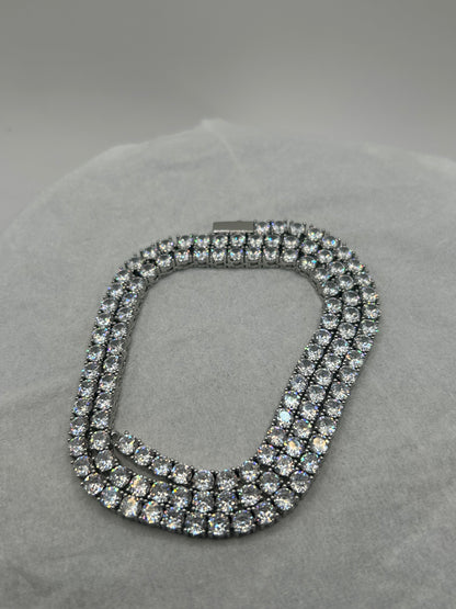 Iced out 14k gold plated silver tennis chain 4mm 20inch cubic zircon choker tennis necklace