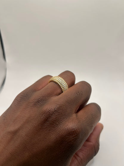 Iced Out Gold Cubic Zirconia 18k Gold Plated Ring