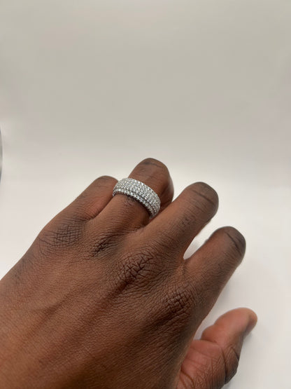 Iced Out Silver Cubic Zirconia 18k Gold Plated Ring