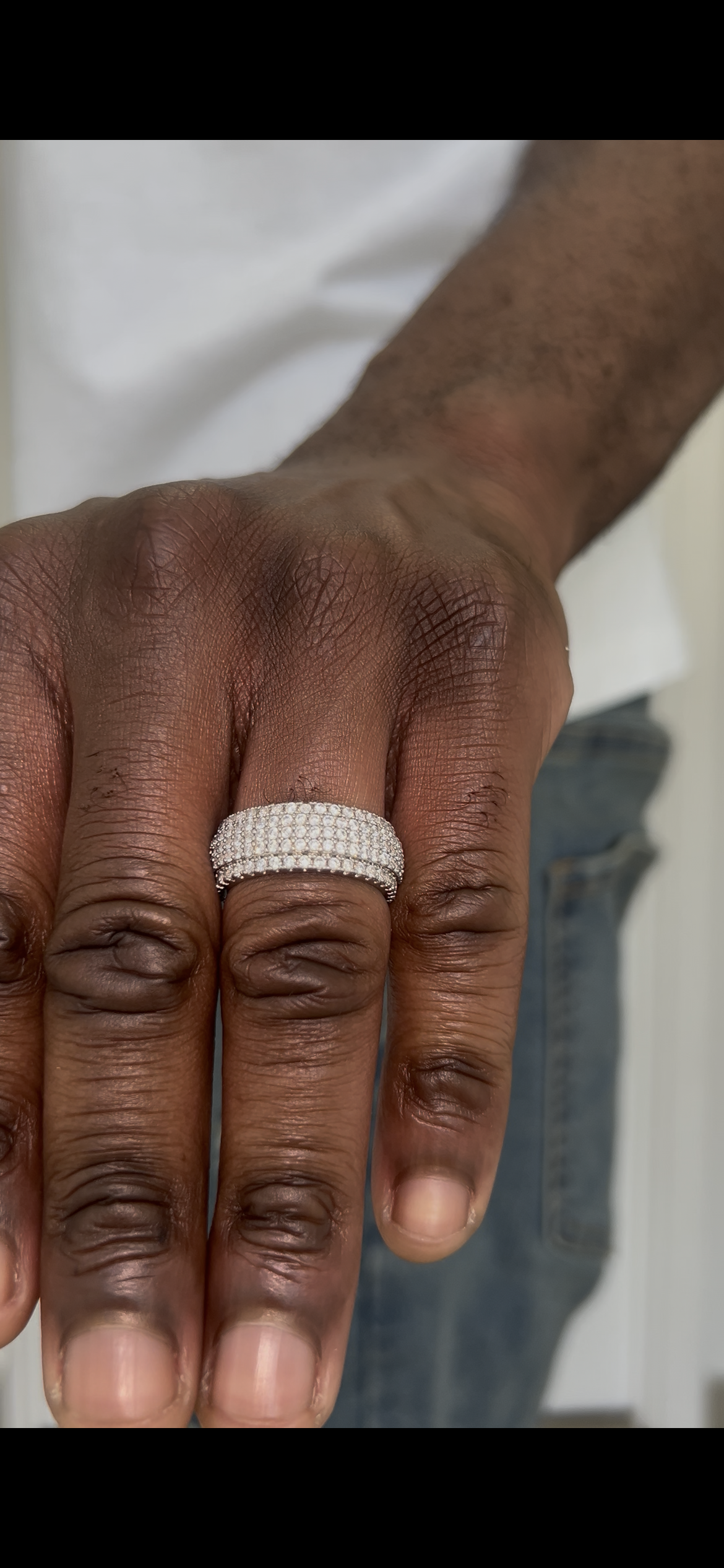 Iced Out Silver Cubic Zirconia 18k Gold Plated Ring
