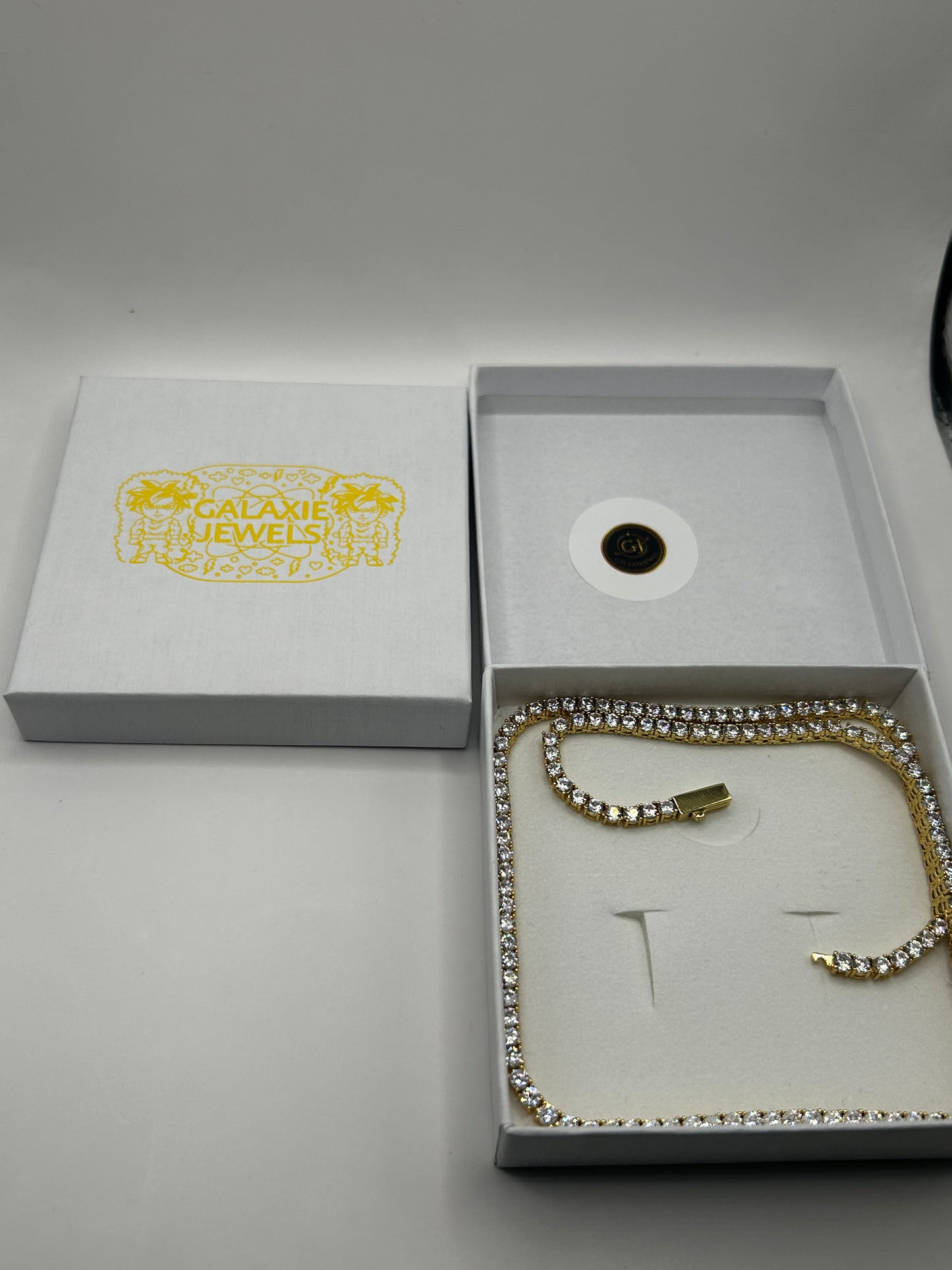 Iced out gold 18k gold plated tennis chain necklace cubic zirconia 3mm