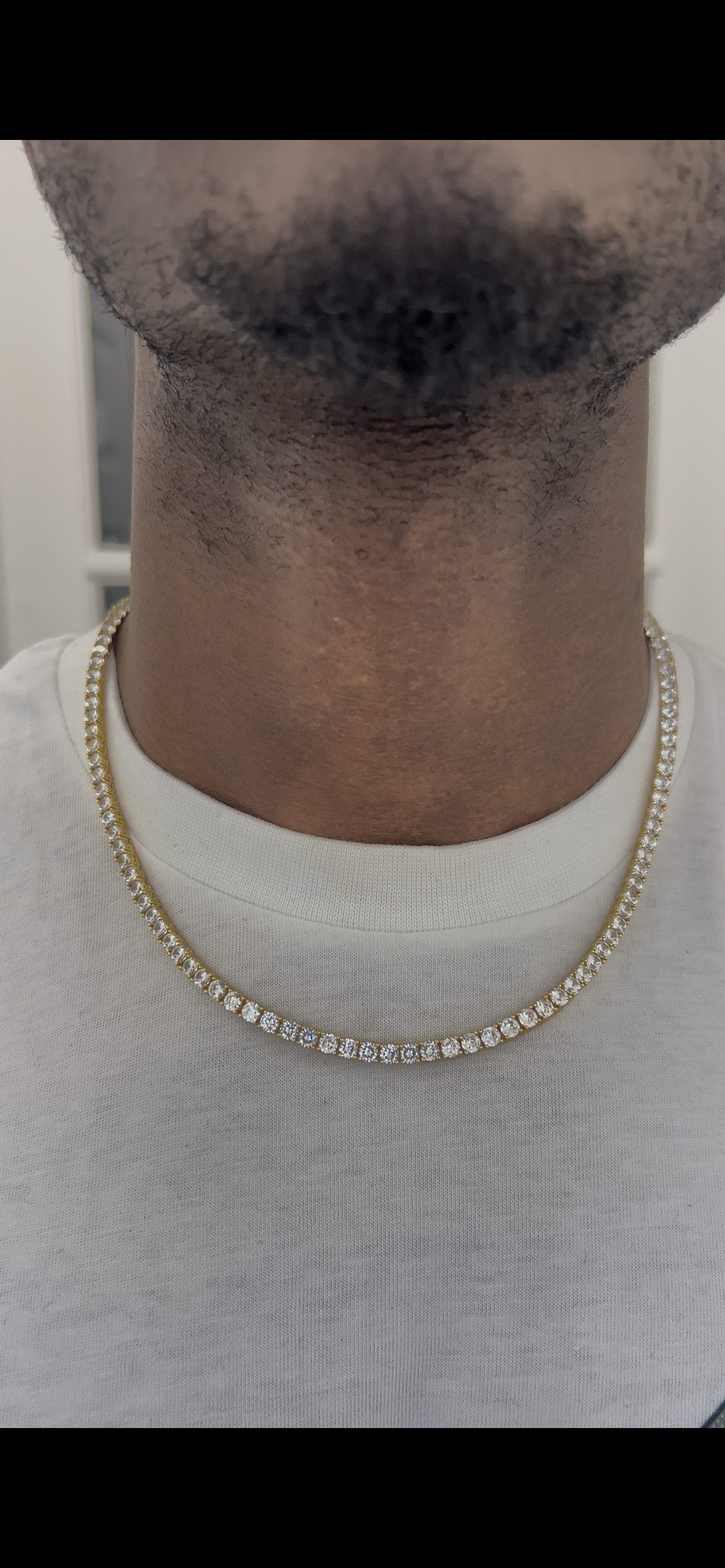 Iced out 14k gold plated gold tennis chain 4mm 20inch cubic zircon choker tennis necklace