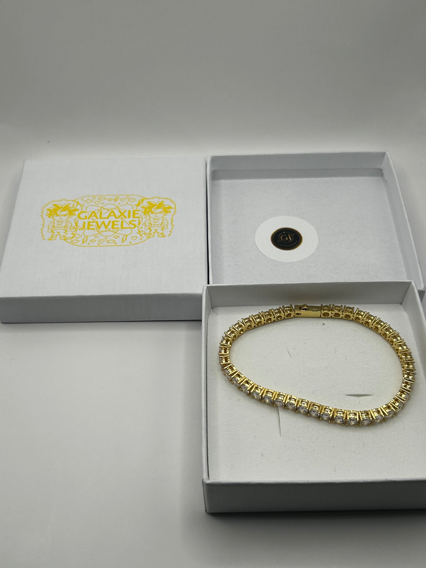 Gold tennis chain bracelet 4mm cubic zirconia style