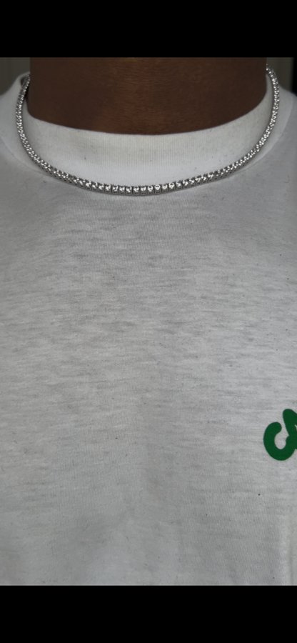 Iced out 14k gold plated silver tennis chain 3mm 18 cubic zircon choker tennis necklace