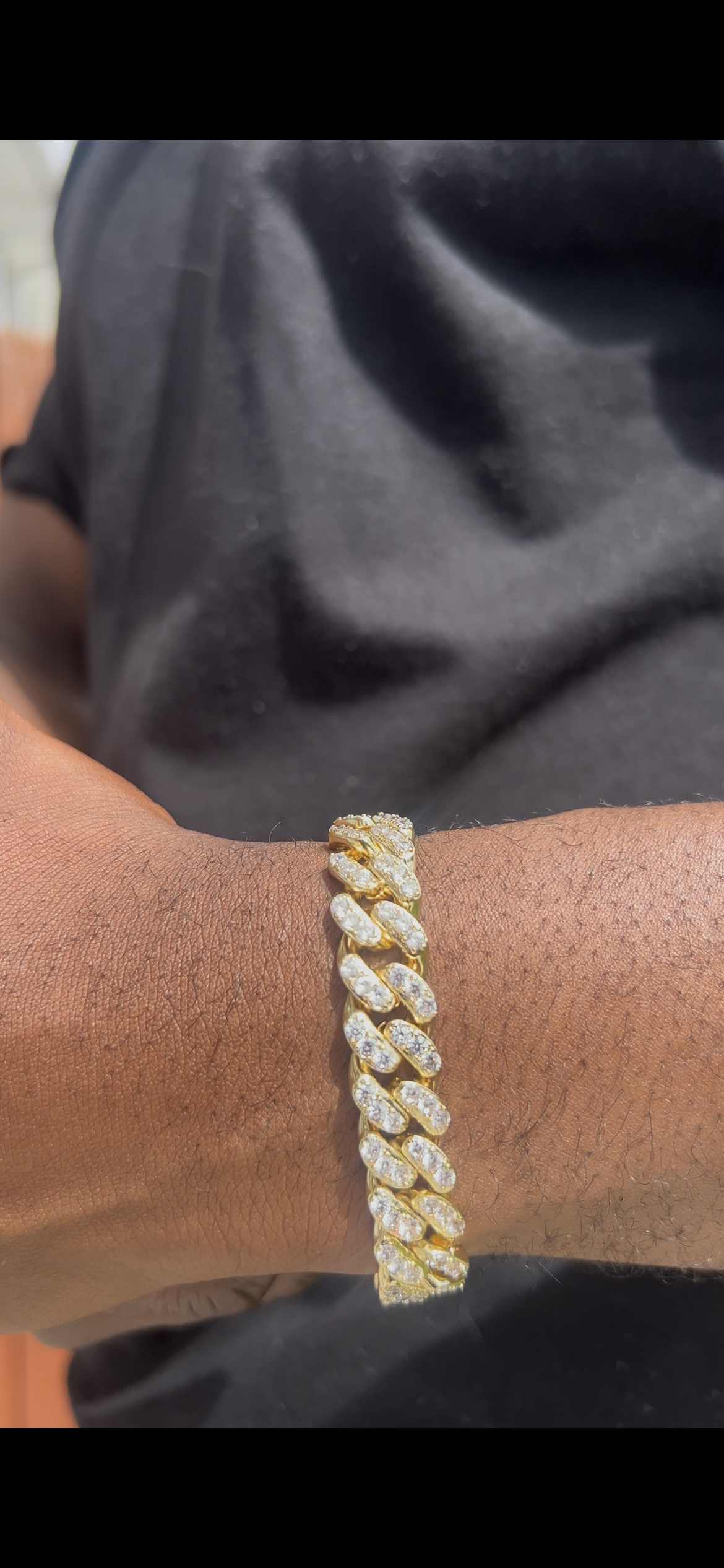 Gold Cuban link bracelet cubic zirconia