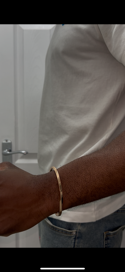 OUJ Stainless Steel Mobius Cuff Bangle Rose Gold For Men 64 X 50MM