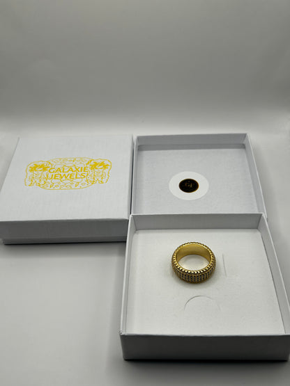 Iced Out Gold Cubic Zirconia 18k Gold Plated Ring