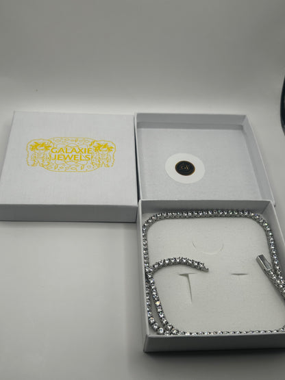 Iced out silver 14k gold plated tennis chain necklace cubic zirconia 3mm