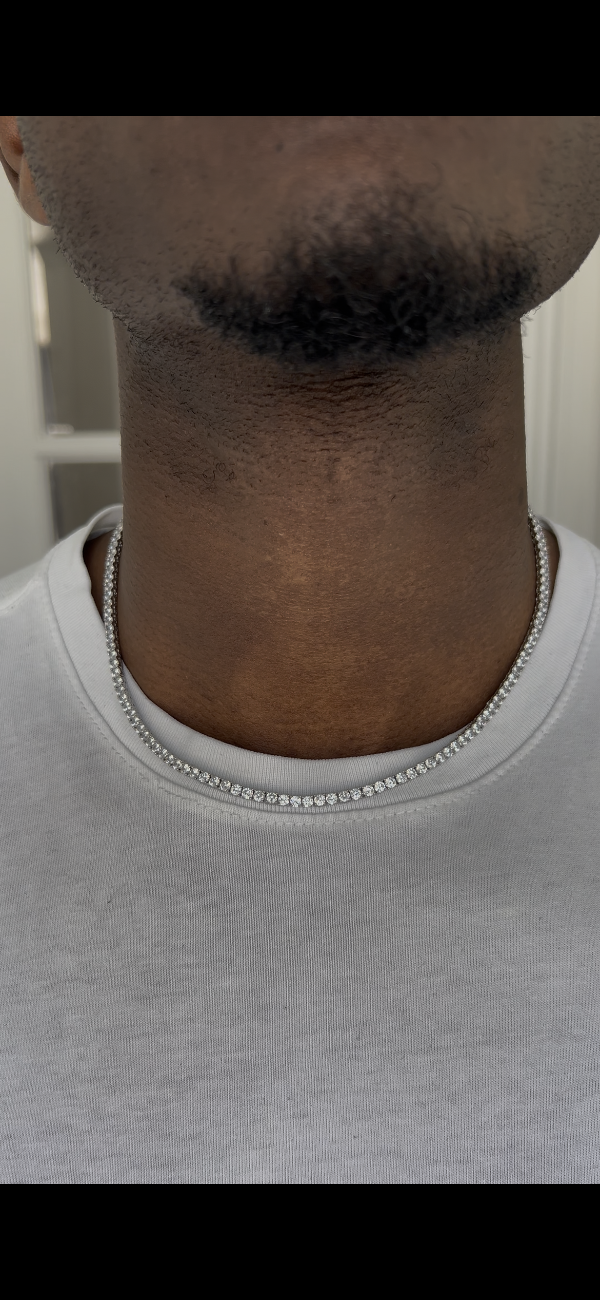 Iced out silver 14k gold plated tennis chain necklace cubic zirconia 3mm