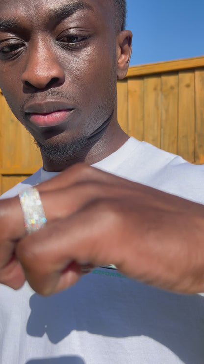 Iced Out Silver Cubic Zirconia 18k Gold Plated Ring