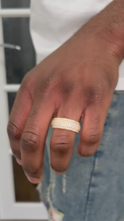 Iced Out Gold Cubic Zirconia 18k Gold Plated Ring