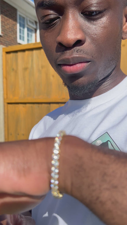 Gold tennis chain bracelet 4mm cubic zirconia style