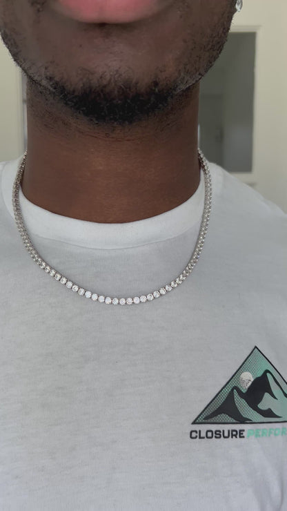 Silver Tennis Chain 18k gold plated cubic zirconia