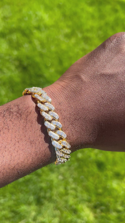 Gold Cuban link bracelet cubic zirconia