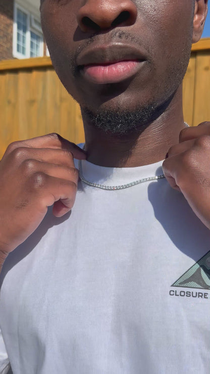 Iced out silver 14k gold plated tennis chain necklace cubic zirconia 3mm