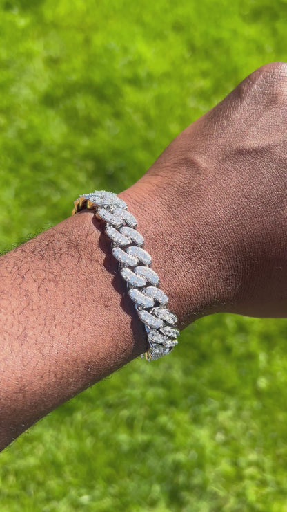 Silver cuban link bracelet cubic ziconia