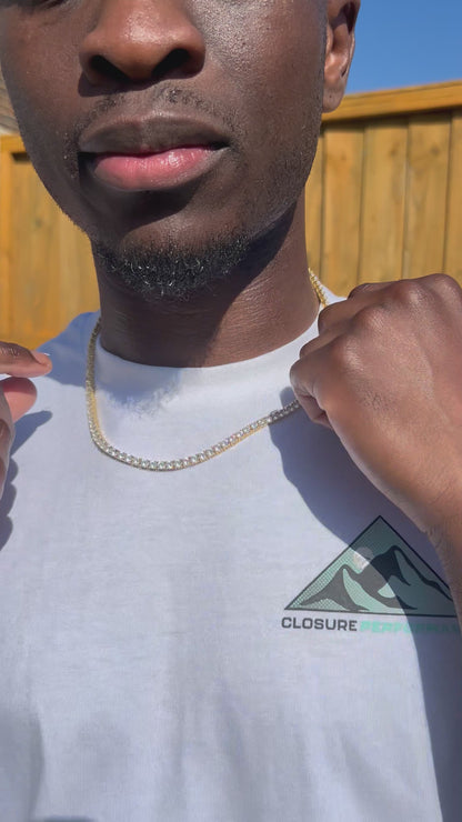 Iced out 14k gold plated gold tennis chain 3mm 18 cubic zircon choker tennis necklace