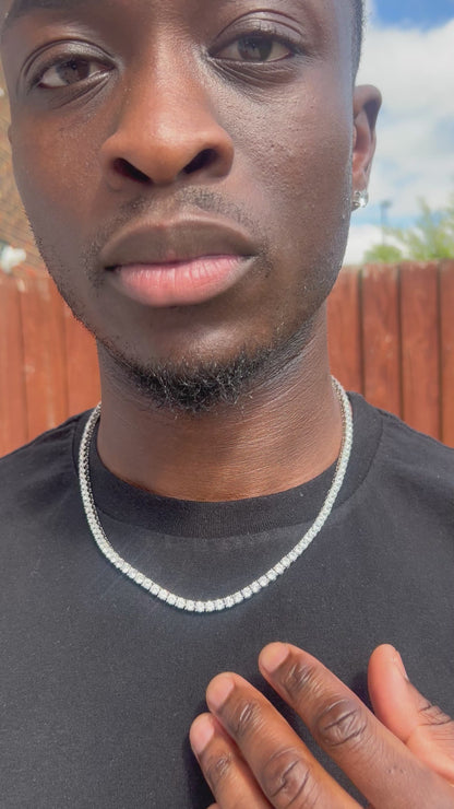 Silver Tennis Chain 18k gold plated cubic zirconia