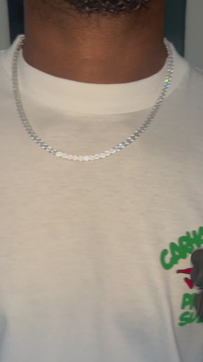 Iced out 14k gold plated silver tennis chain 4mm 20inch cubic zircon choker tennis necklace